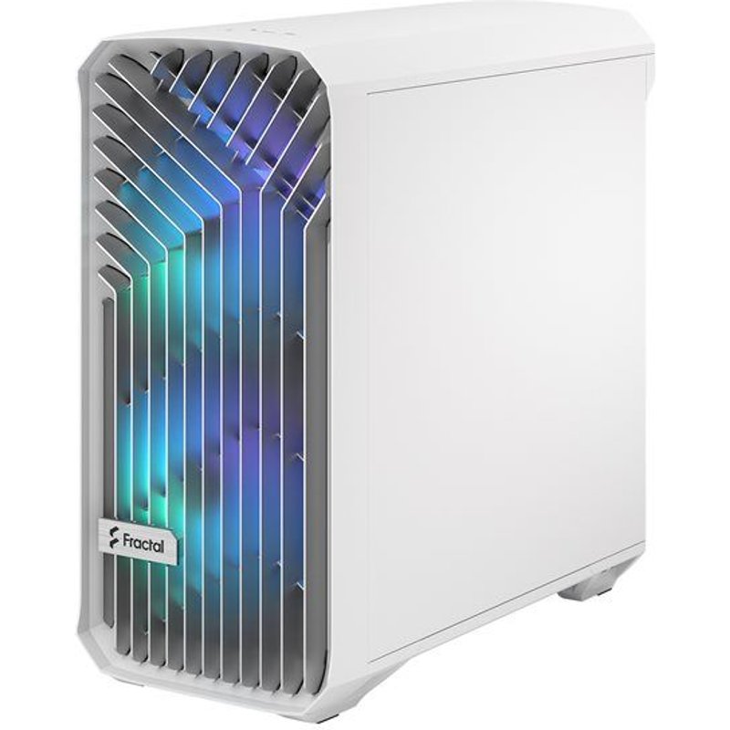 Fractal Design Torrent Compact - Tour - ATX étendu - panneau latéral fenêtré (verre trempé) - pas d'alimentation (ATX) - blanc RVB teinte claire - USB/Audio
