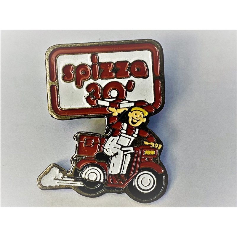 Pins Vespa Scooter Livreur Pizza Spizza 30' Minutes