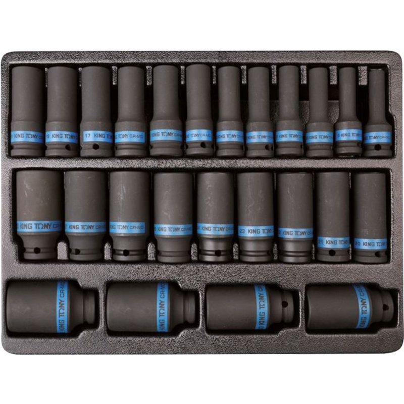 Thermoformé de douilles à chocs longues 1/2 métriques - 25pcs