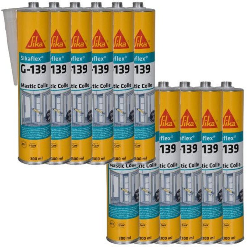 Lot de 12 mastic-colle à prise rapide SIKA Sikaflex G 139 - Blanc - 300ml