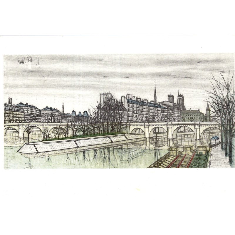 Carte Postale D'une Reproduction D'un Tableau De Bernard Buffet : « Paris, Le Vert Galant »