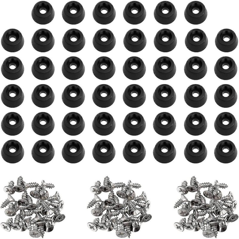 120 Pcs Planche À Découper Souple Pieds En Caoutchouc Avec Vis En Acier Inoxydable 0,28 X 0,59 Pour Meubles, Élec