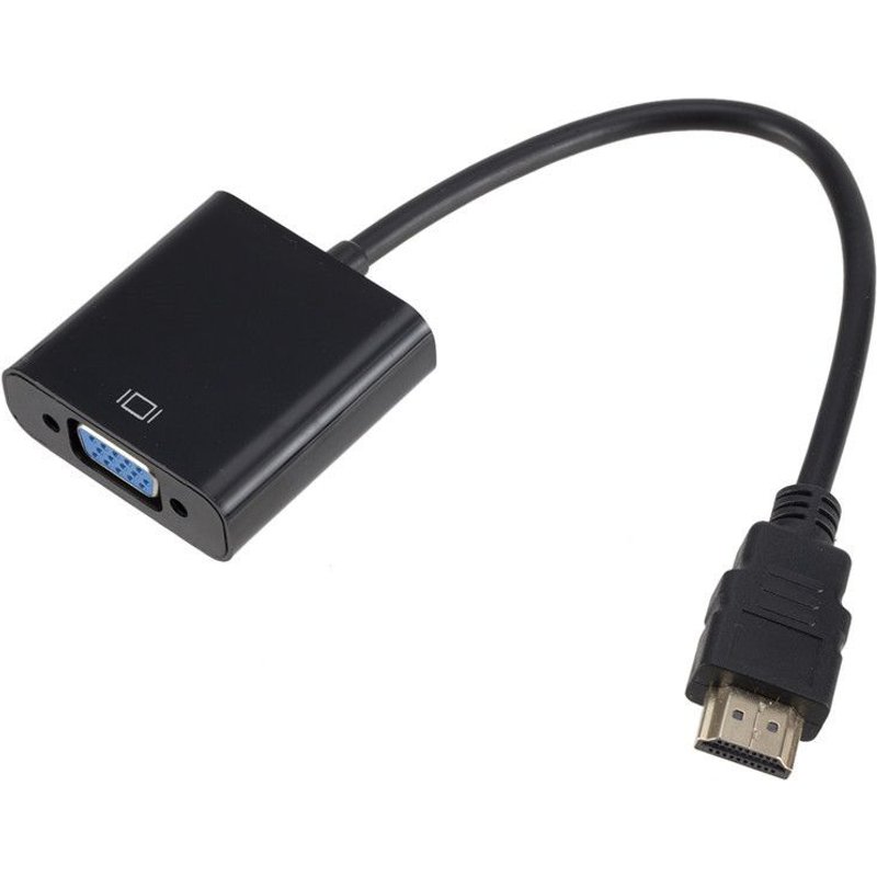 Adaptateur HDMI vers VGA,Convertisseur Adaptateur HDMI vers VGA plaqué Or Full HD 1080P Carte vidéo Externe Adaptateur Multi-Moniteur,Ordinateur de Bureau,Moniteur,projecteur (Black)