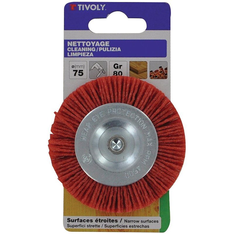Polybrosse rouge circulaire pour bois TIVOLY, Diam.100 mm