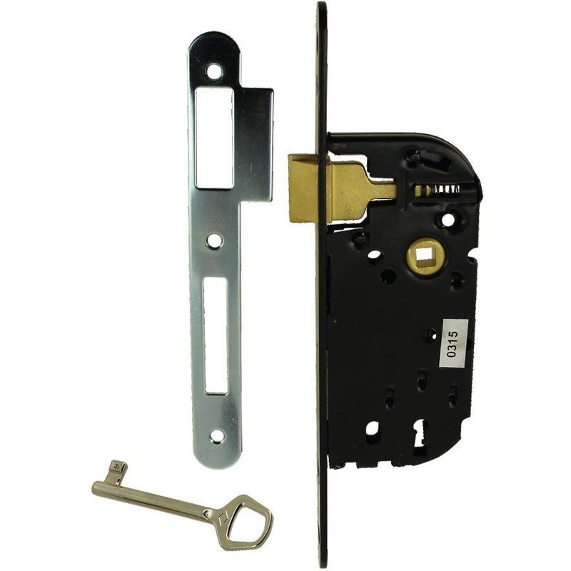 Serrure Ă larder pĂȘne 1/2 tour 1 clĂ© JPM - Bouts ronds - Droite