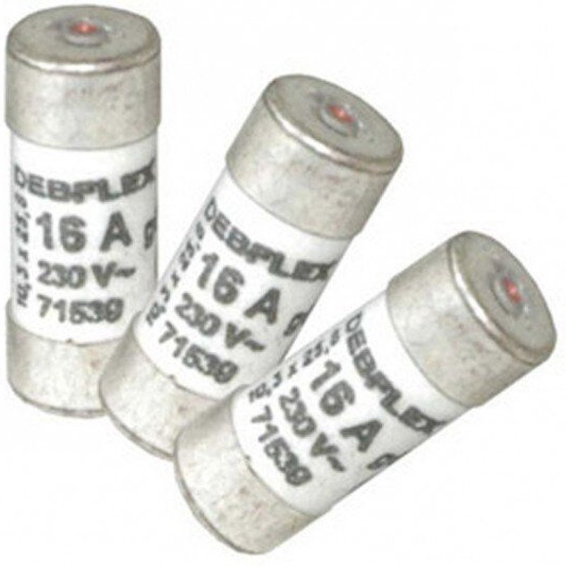 DEBFLEX Lot de 3 Fusibles 10.3x25.8 16 A