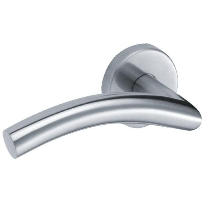 Béquille double coudée 491 sur rosace ronde en inox - LINOX