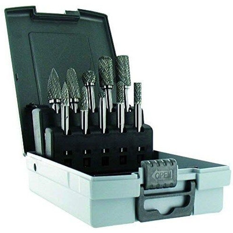 10 fraises limes cylindriques aluminium - Pour acier, fonte, laiton TIVOLY