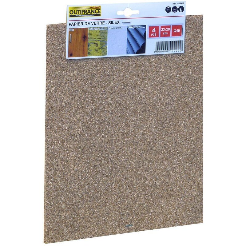 Papier silex 23x28 cm gr.60 - Lot de 4 feuilles