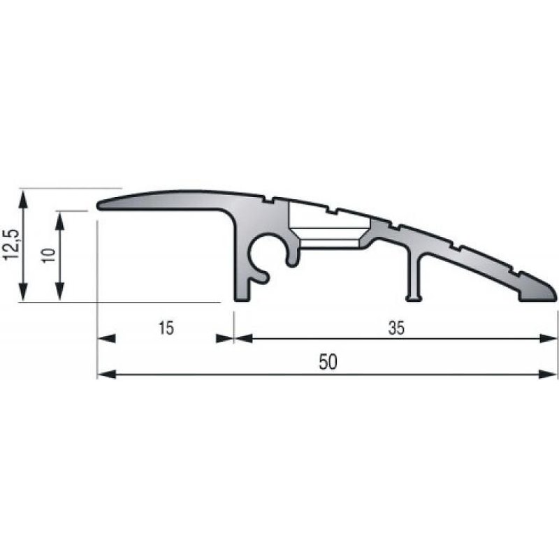 Rampe d'accès à visser - aluminium anodisé - épaisseur porte 8 mm - 3 m BRICOZOR