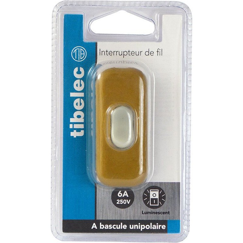 Interrupteur TIBELEC Or Ă Bascule Unipolaire Luminescent
