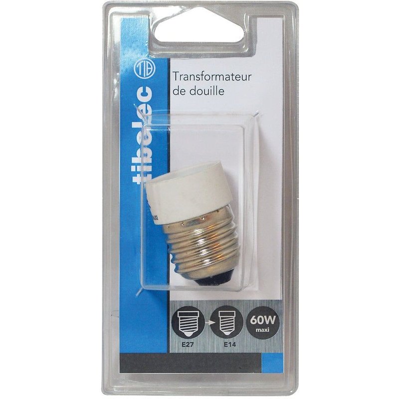 Transformateur de Douille TIBELEC E27 en E14