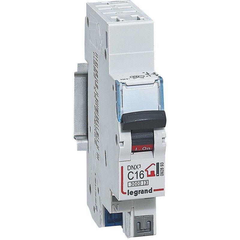 Disjoncteur phase + neutre LEGRAND 16A bornes automatiques 1 module