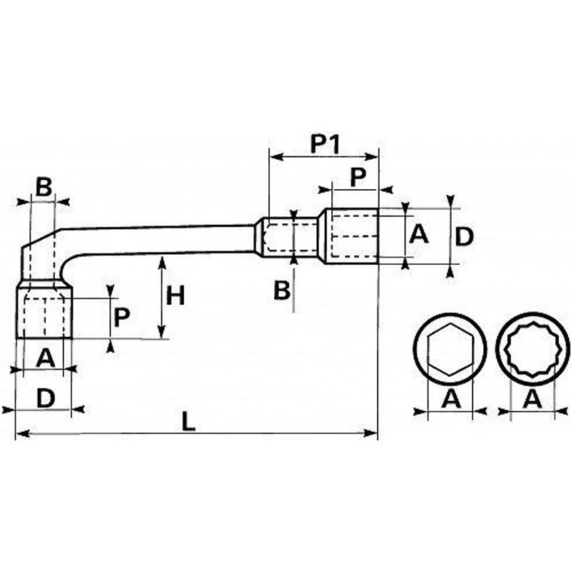 CLE A PIPE DEBOUCHEE 6/6 PANS 19 MM SAM - 94-19
