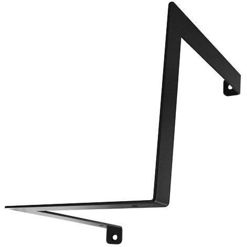 Equerre Parenthèse Acier Epoxy Noir, H.15 x P.15 Ccm