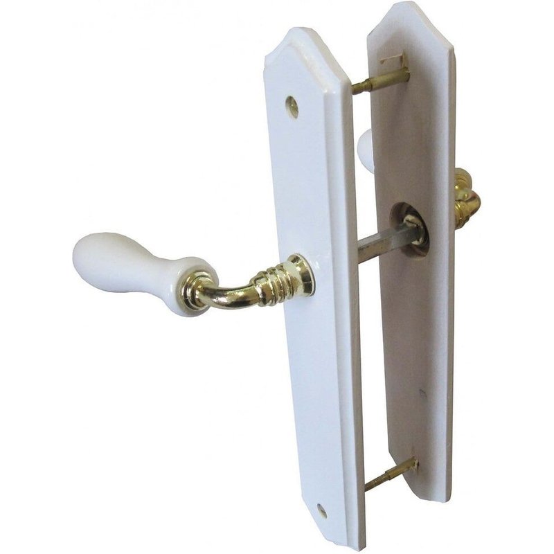 2 poignées de porte Bois sans trou, bois entraxe 195 mm