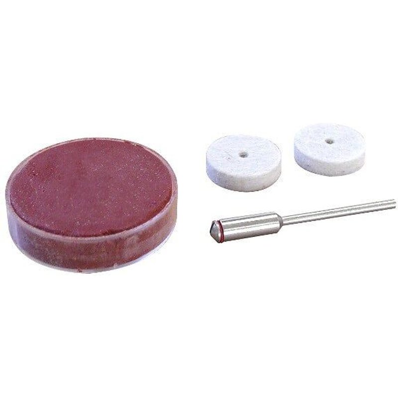 Pâte à polir + 1 feutre + porte-disques roue Ø 22 mm