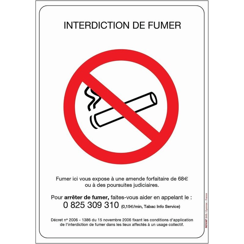 ADHESIF INTERDICTION DE FUMER