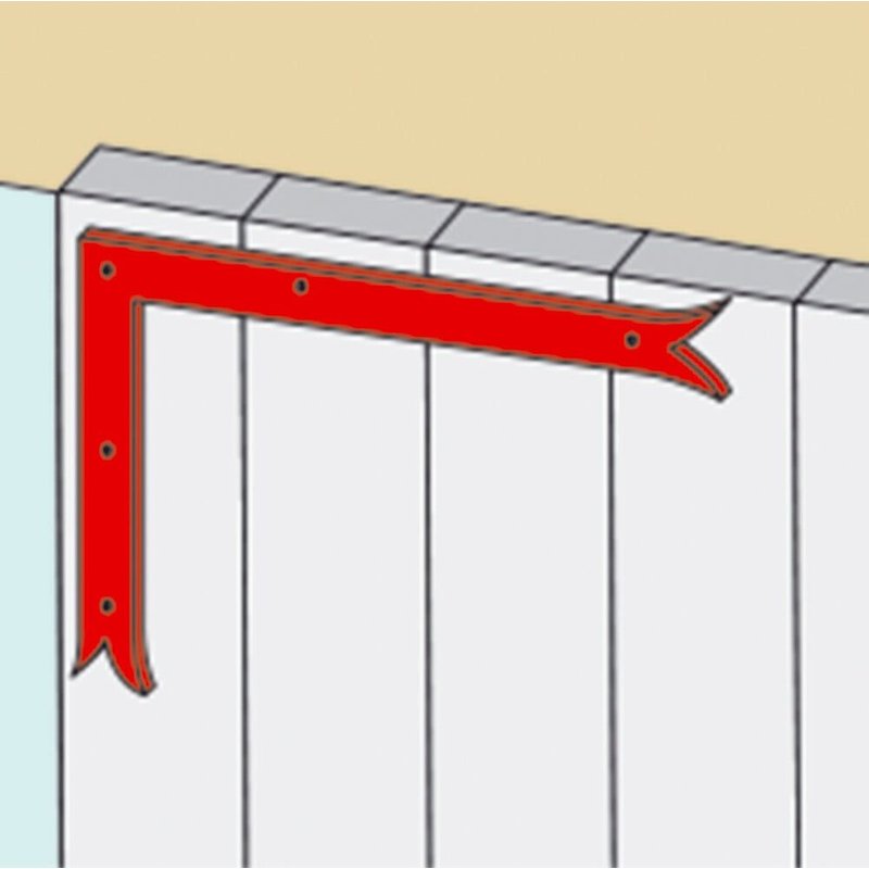 Contre équerre acier prépeint, H.250 x L.300 x P.4 mm