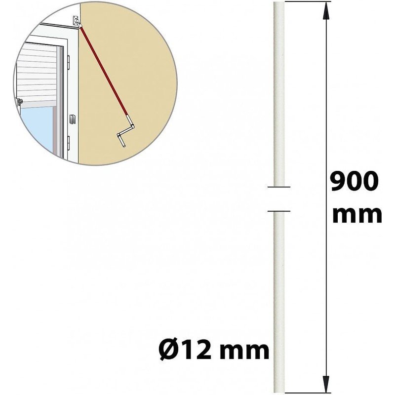 Tringle pour manivelle Afbat blanc 900 mm