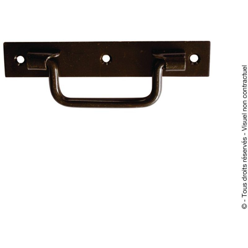 Poignée sur platine à bout carré L 120 acier zingué blanc