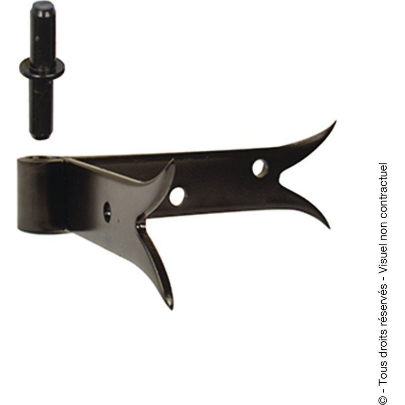 Gond d'angle acier prépeint, H.85x Diam.14 mm