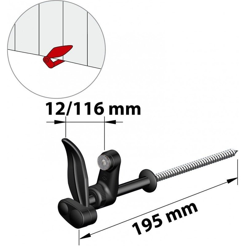 Arrêt composite plastifié, H.130 x P.32 mm