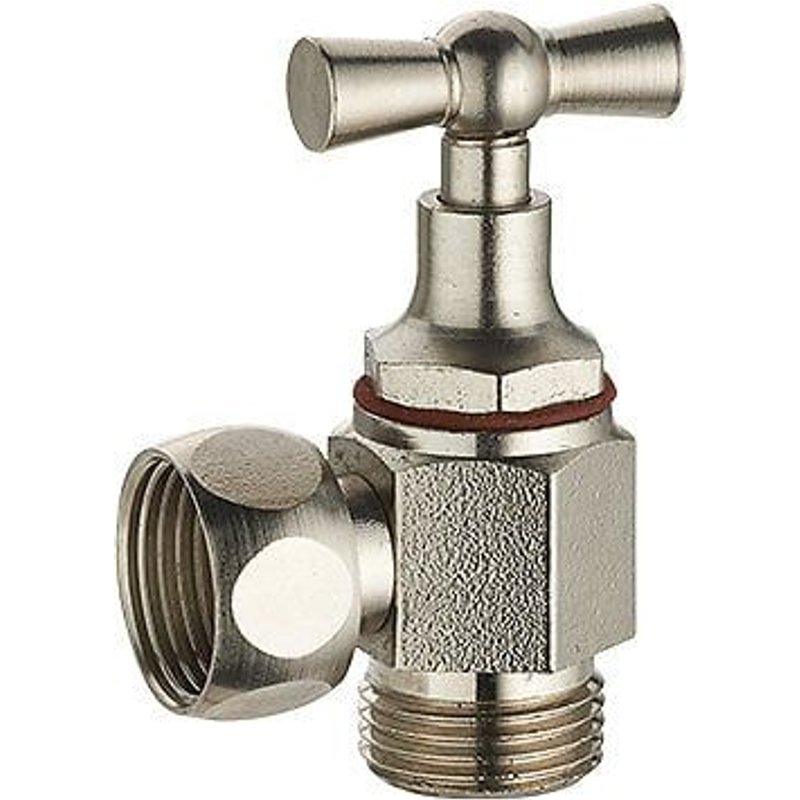 Robinet d'arrêt wc équerre à clapet MF12x17 nickelé NOYON & THIEBAULT