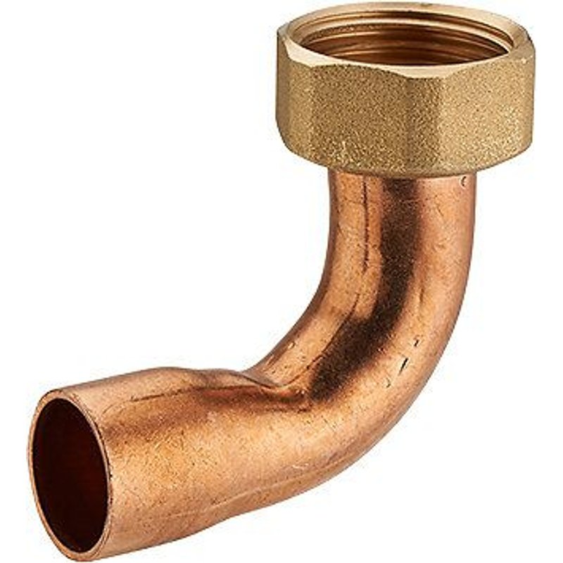Raccord fer/cuivre 2 pièces coudé écrou prisonnier ø14 F12x17 NOYON & THIEBAULT
