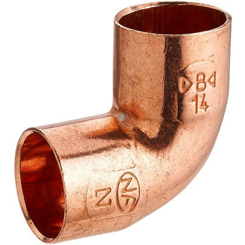 Coude cuivre à souder 90° petit rayon double femelle égal ø18 NOYON & THIEBAULT