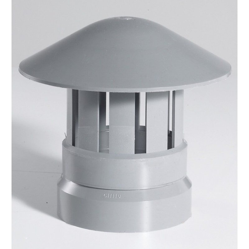 Chapeau de ventilation femelle pvc gris GIRPI, Diam.100 mm