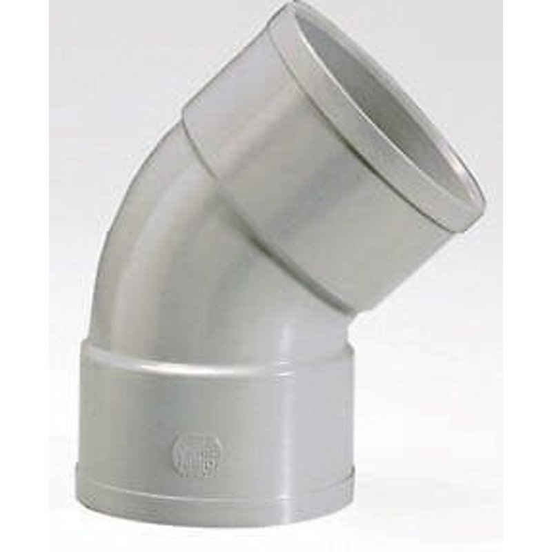 Coude 45° en pvc à coller, femelle / femelle, D100