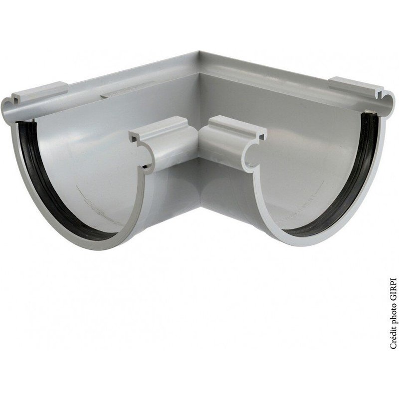 Angle mixte à joint pvc gris GIRPI, Dév.25 cm