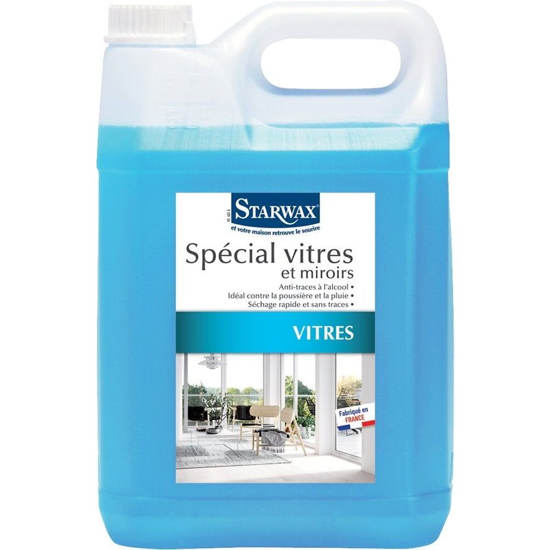 Nettoyant spécial vitres anti-traces à l'alcool Starwax 5L