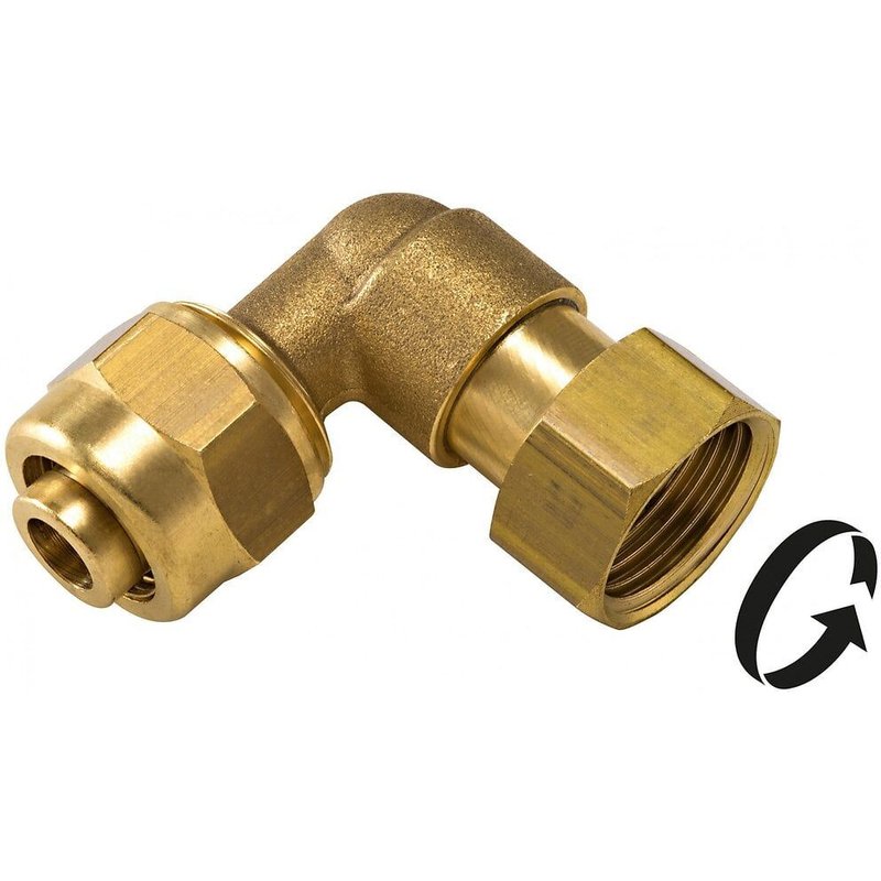 Raccord coudé 90° à compression laiton F 15 x 21 pour tube en per