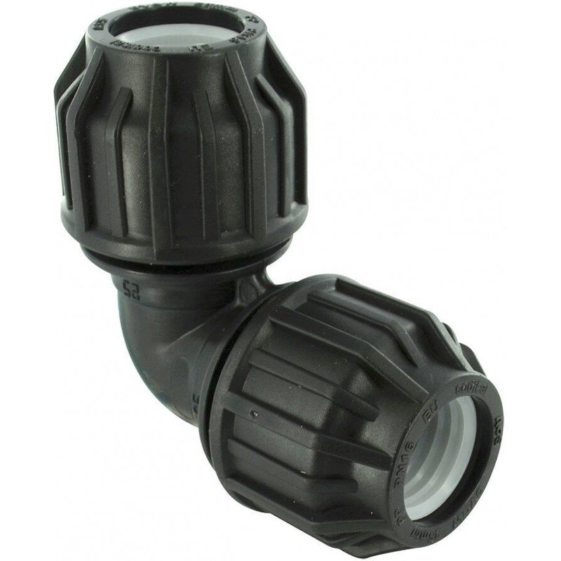 Raccord coudé 90° à compression plastique F 26 x 34 pour tube en polyéthylène