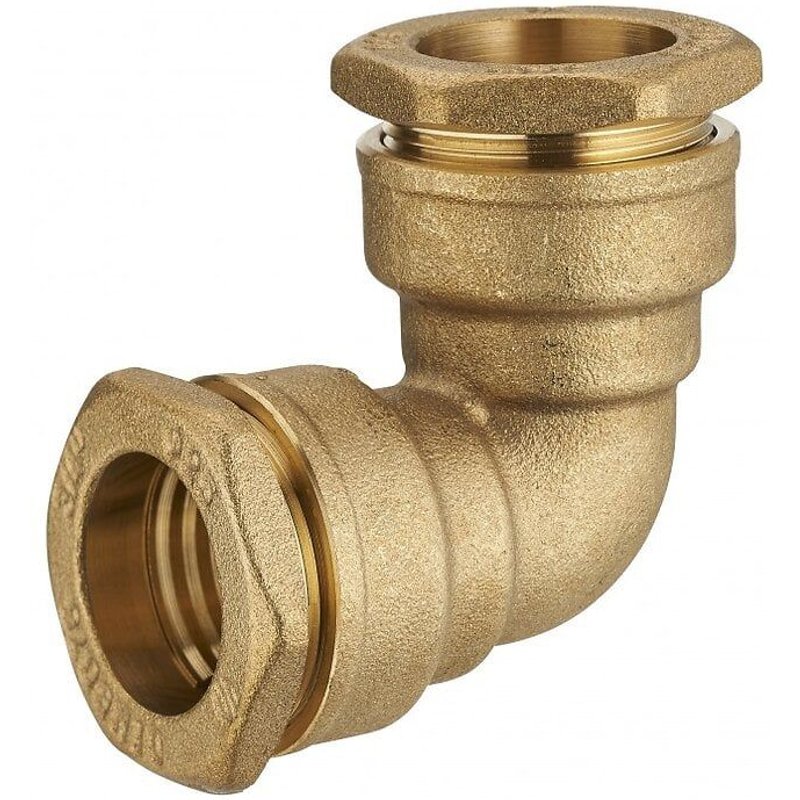 Raccord coude à compression laiton D.20 pour tube en polyéthylène