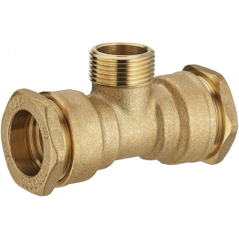TE M à compression laiton D.20 pour tube en polyéthylène