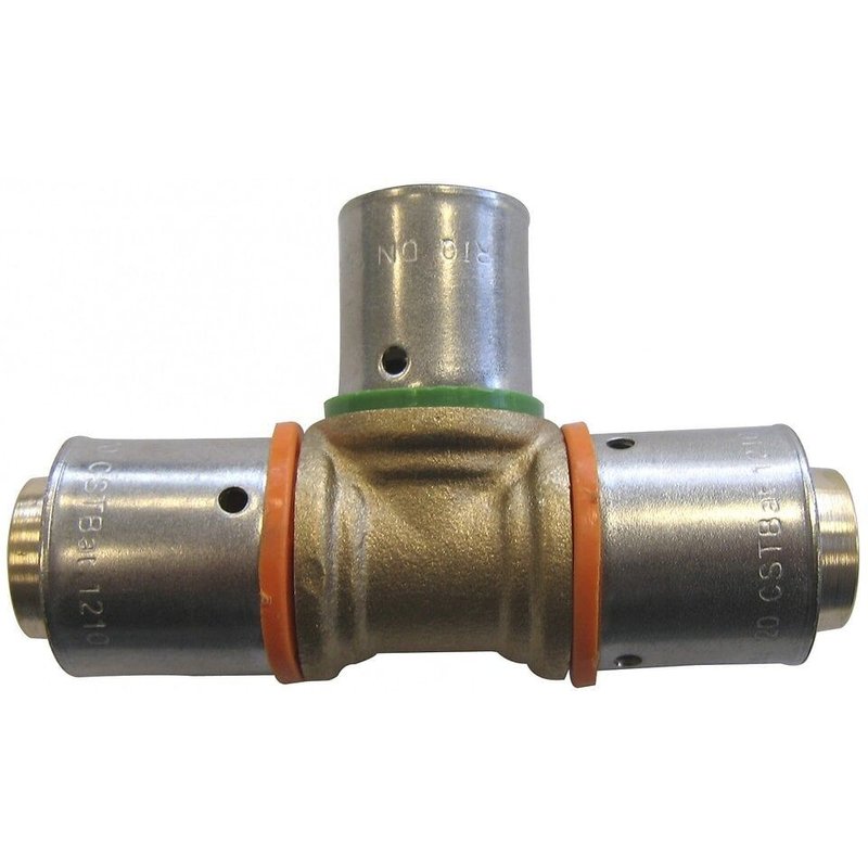 Raccord Té inégal à sertir laiton D.20 pour tube en per