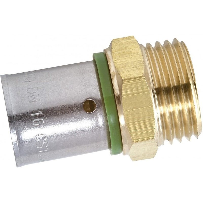 Raccord droit à sertir laiton M 20 x 27 pour tube en per