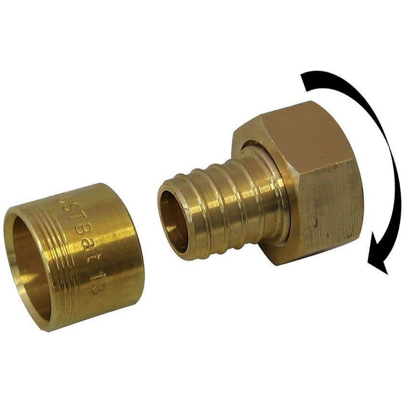 Raccord droit avec écrou libre à glissement laiton F 20 x 27 pour tube en per