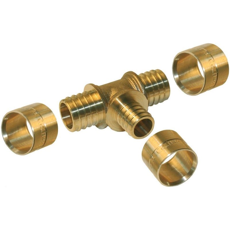 Raccord TĂ© laiton Ă glissement laiton D.16 pour tube en per