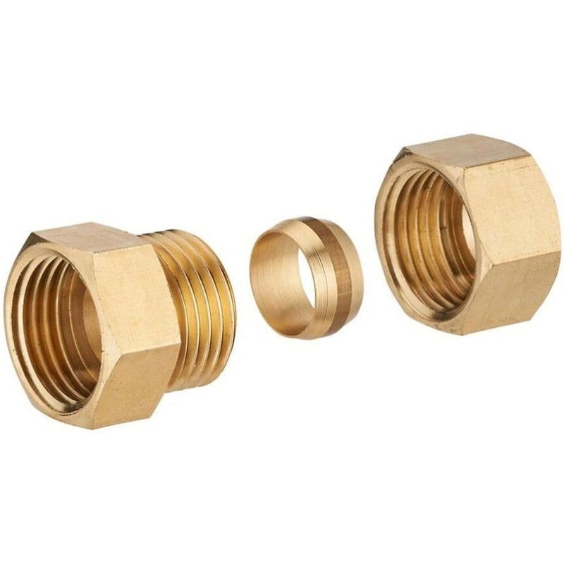 Manchon biconique laiton F 20 x 27 pour tube en cuivre