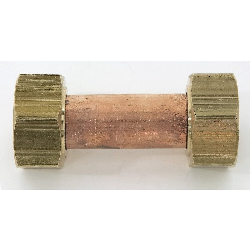 Raccord droit 2 écrous prisonniers à visser F15x21 - 15x21 pour tube cuivre