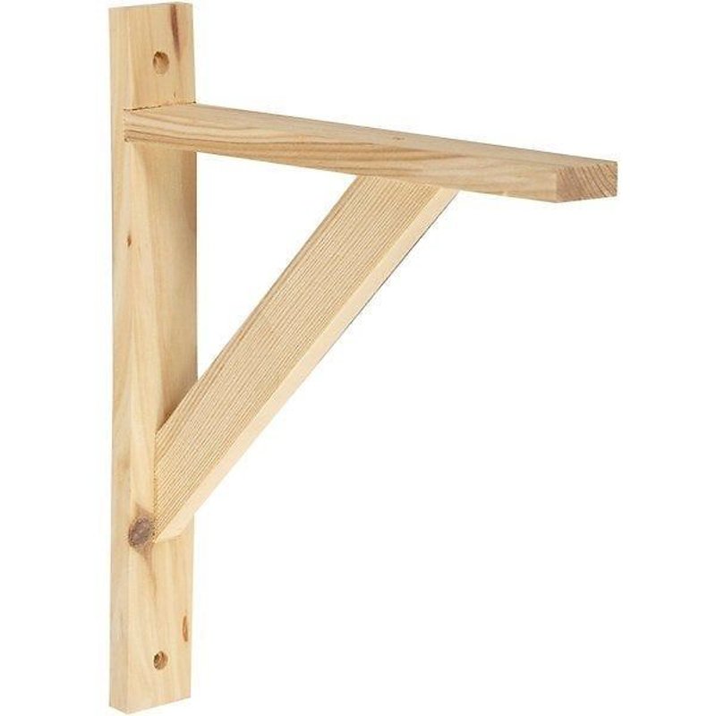 Equerre Solo Bois Brut Naturel, H.23 X P.28 Cm