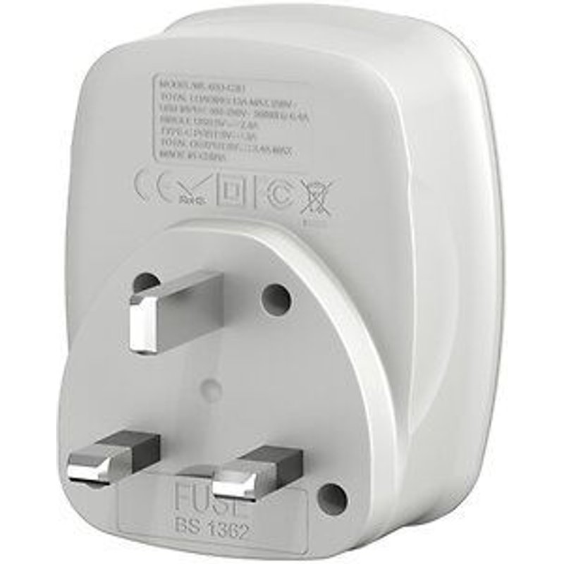 Adaptateur Europe vers UK (4 ports USB) - Voltman