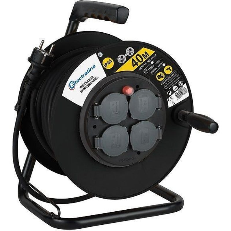 Enrouleur De Câble Électrique Chantier Avec Terre L. 40 M Ho7Rnf 3G1.5
