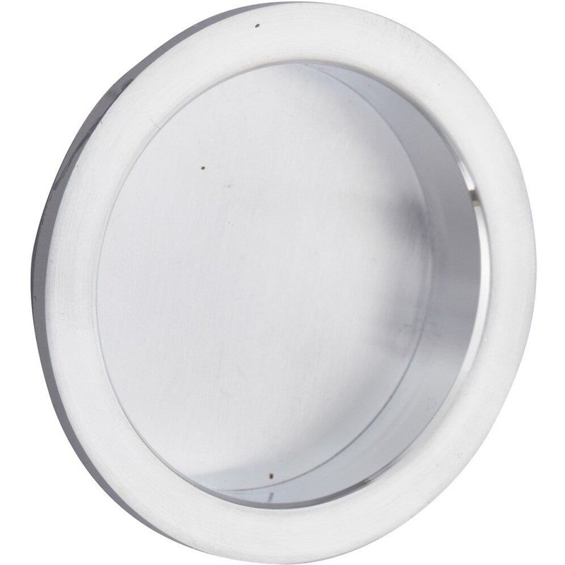 Poignée porte coulissante ronde zamak nickelé, gris