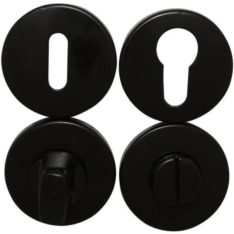 Rosaces rondes clé I pour cylindre - aluminium noir mat - Meudon CADAP