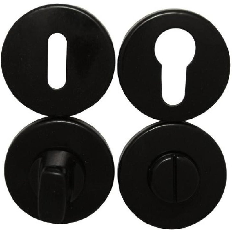 Rosaces rondes clé L pour clé simple - aluminium noir mat - Meudon CADAP